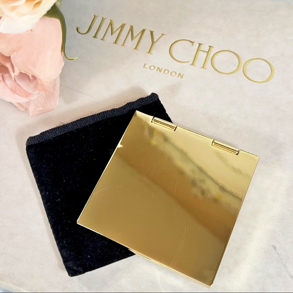 Jimmy Choo Gold Logo Double Compact Mirror - Picture 6 of 9